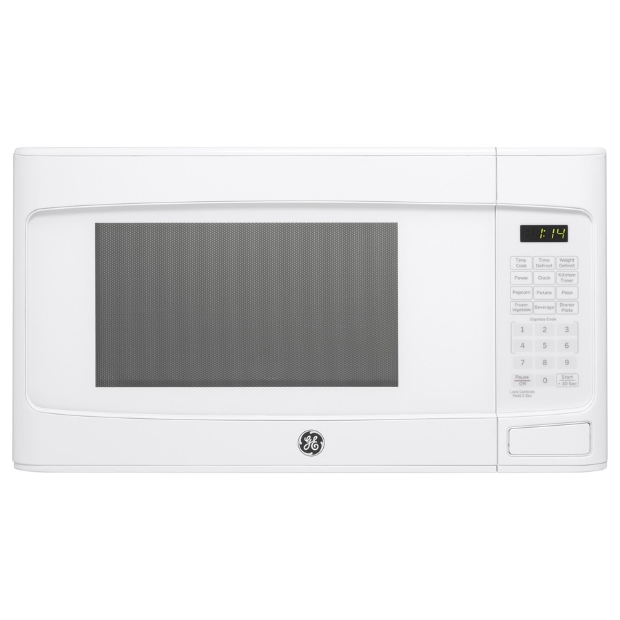 Ge 1 1 Cu Ft 950 Countertop Microwave White At Lowes Com