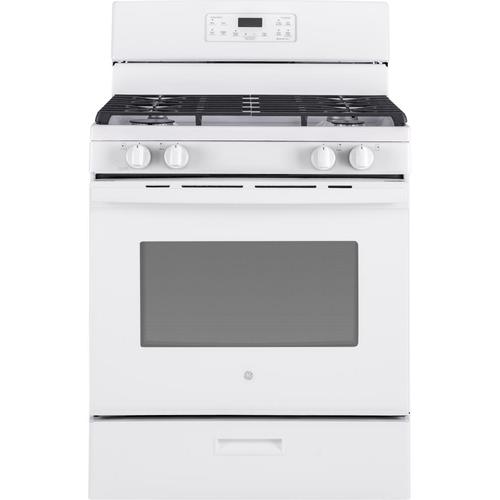 GE 4 Burners 5cu ft Freestanding Gas Range (White) 30in; Actual 30in) at