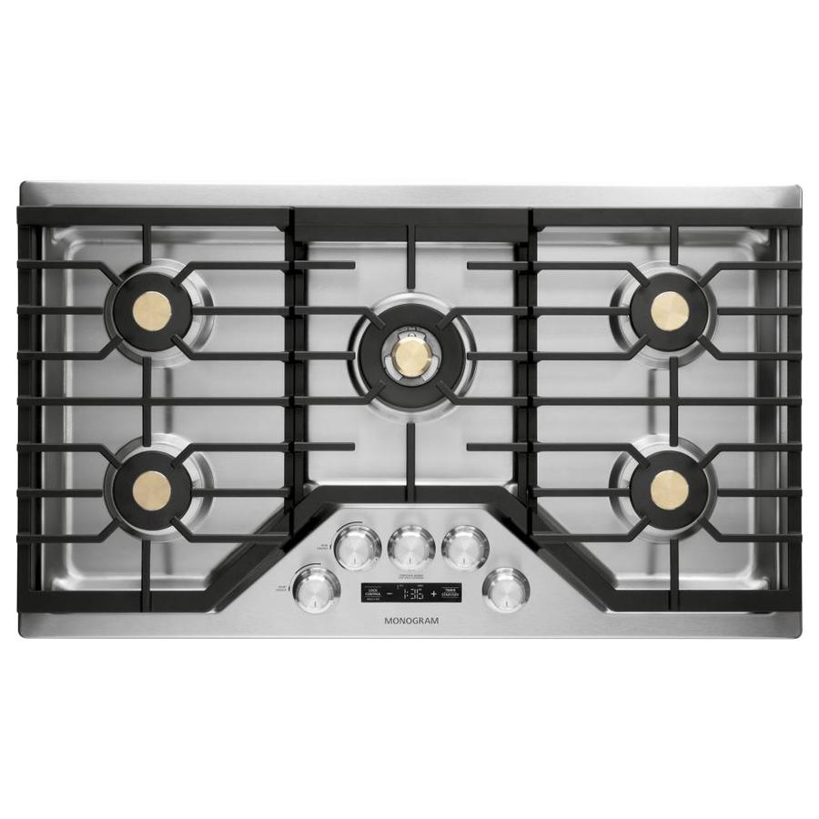 Monogram 5 Burner Gas Cooktop Stainless Steel Common 36 Inch