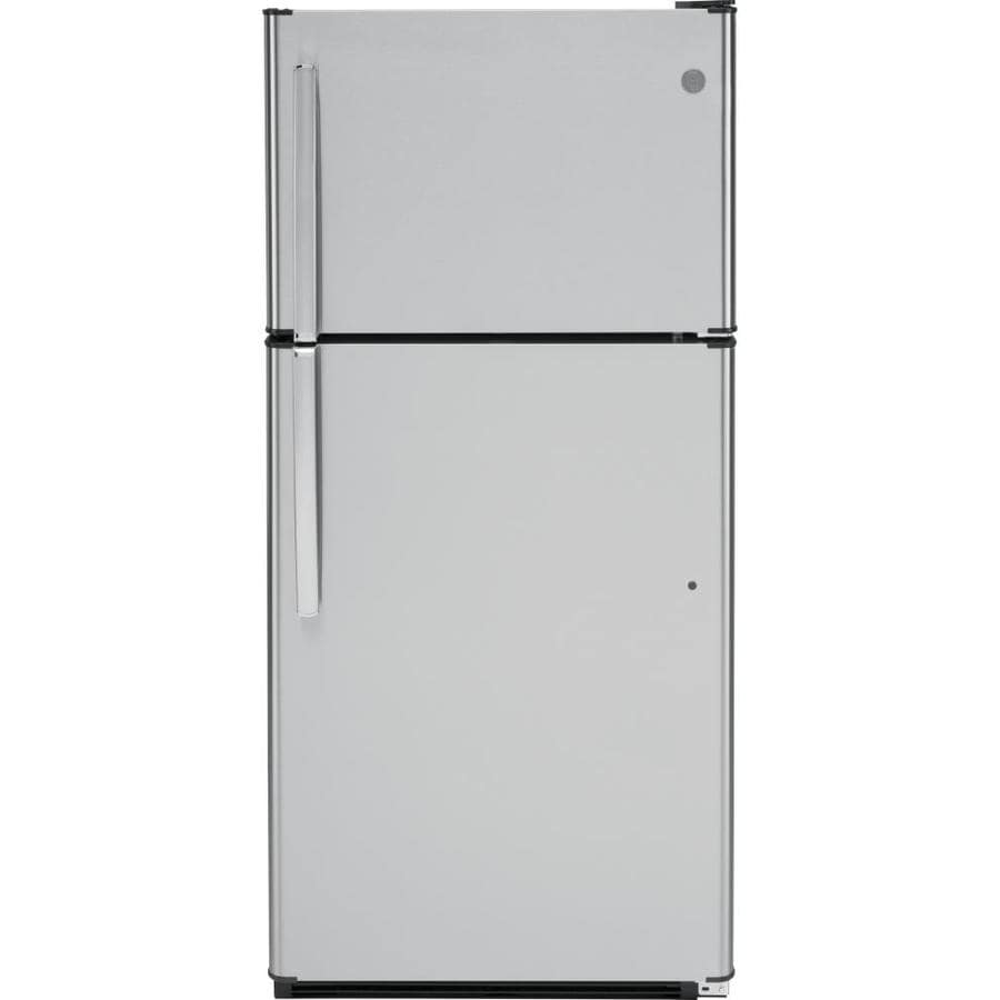 GE 18.2-cu ft Top-Freezer Refrigerator (Stainless Steel) in the Top ...