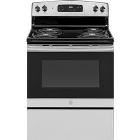 Electric Ranges At Lowes Ge 5 Cu Ft Freestanding Electric Range Stainless Steel Common 30