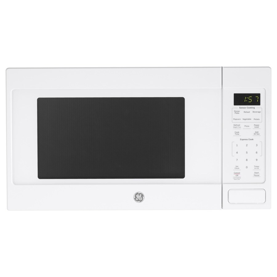 Ge 1 6 Cu Ft 1150 Countertop Microwave White At Lowes Com