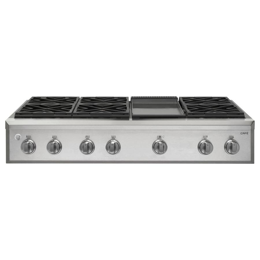GE Cafe Professional 6-Burner Gas Cooktop (Stainless Steel) (Common: 48 Inch; Actual: 47.875-in 