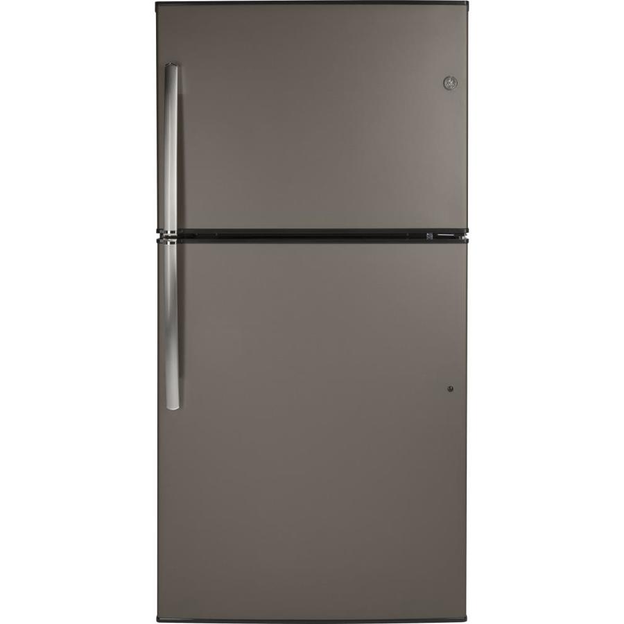 Top Freezer Refrigerators With Ice Maker GE 21.2-cu ft Top-Freezer Refrigerator with Ice Maker (Fingerprint