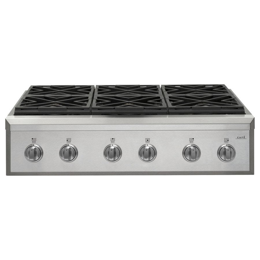 Cafe 36 In 6 Burner Stainless Steel Gas Cooktop Common 36 In