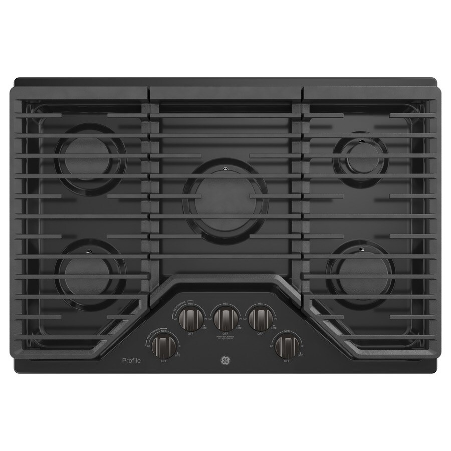 Ge 30 In 5 Burner Black Stainless Steel Gas Cooktop Common 30