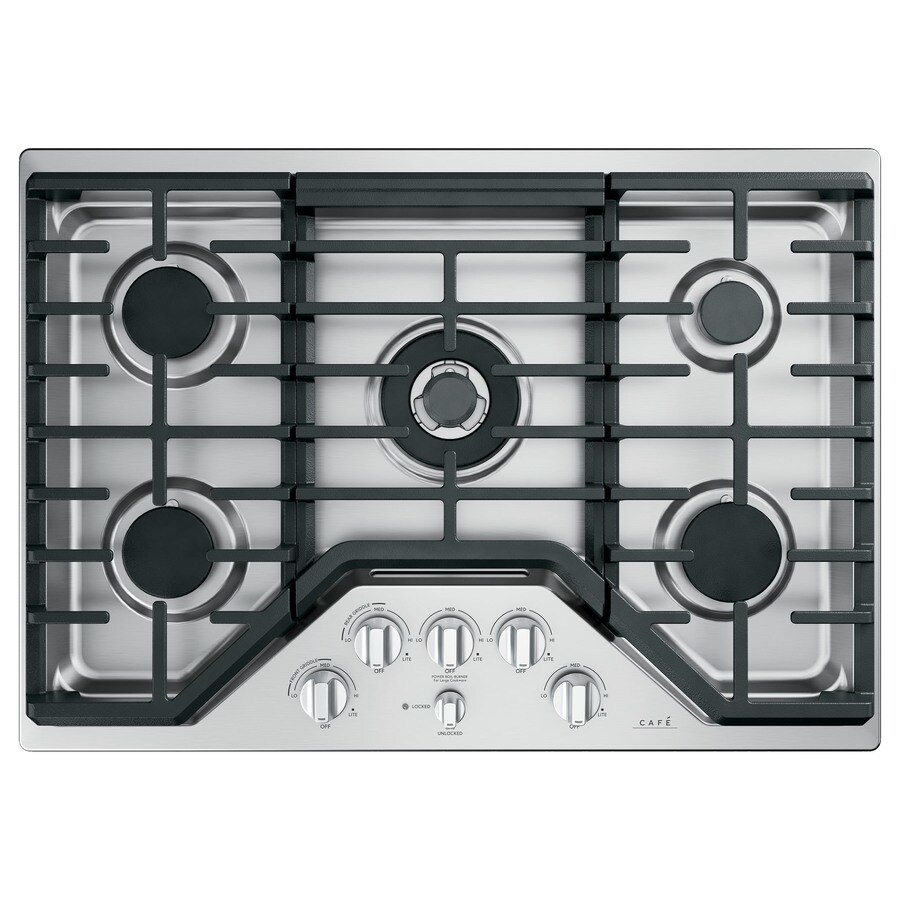 Cafe 30 In 5 Burner Stainless Steel Gas Cooktop Common 30 In