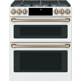 Double Oven Gas Ranges At Lowes Cafe 6 Burner 4 3 Cu Ft 2 Self Cleaning