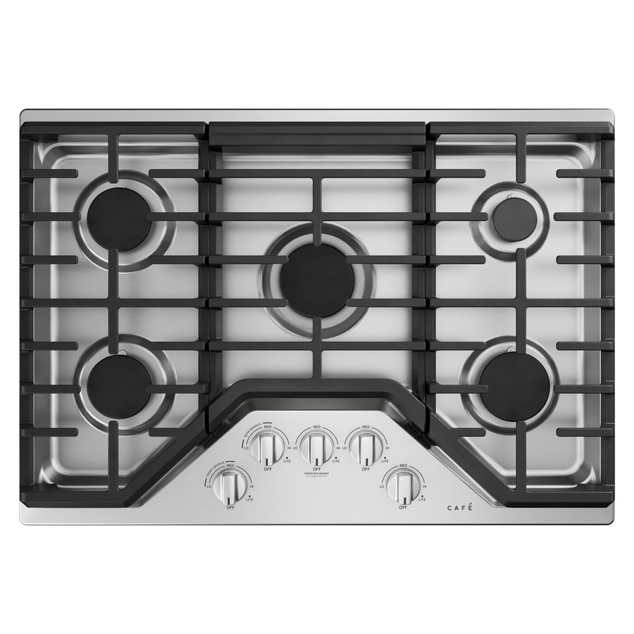 Cafe 30 In 5 Burner Stainless Steel Gas Cooktop Common 30 Inch