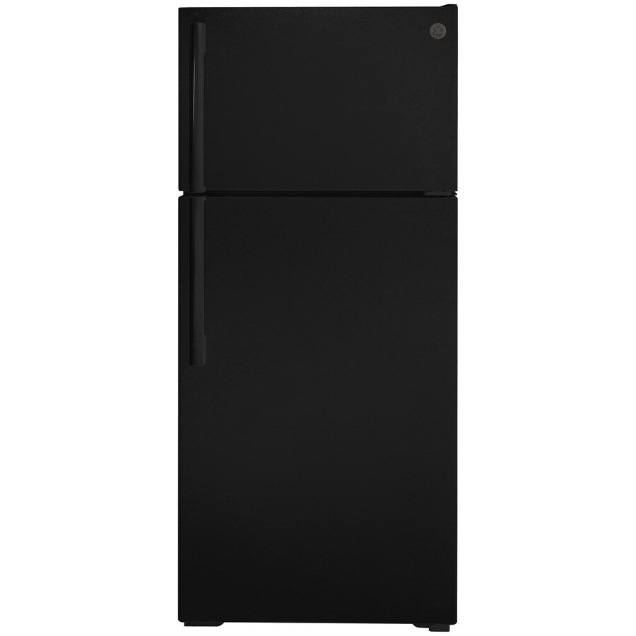 GE 16.6cu ft TopFreezer Refrigerator (Black) ENERGY STAR in the Top