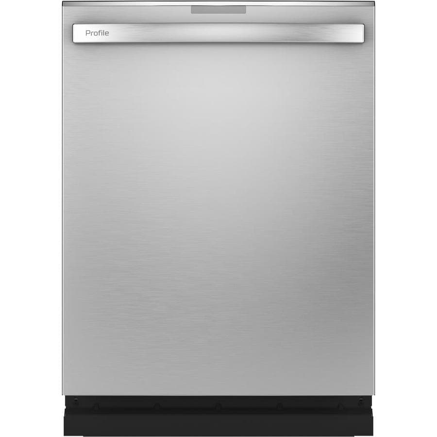Ge Profile Dry Boost 45 Decibel Top Control 24 In Built In Dishwasher Fingerprint Stainless Steel Energy Star In The Built In Dishwashers Department At Lowes Com