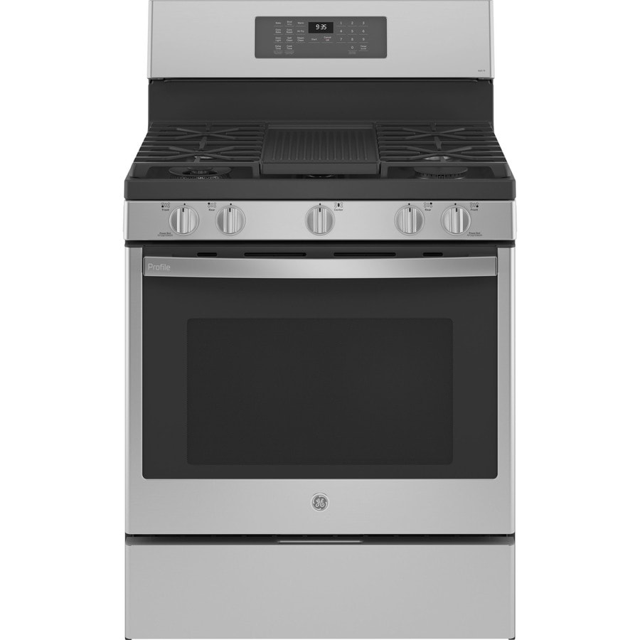 GE Profile 30in 5 Burners 5.6cu ft SelfCleaning Air Fry Convection