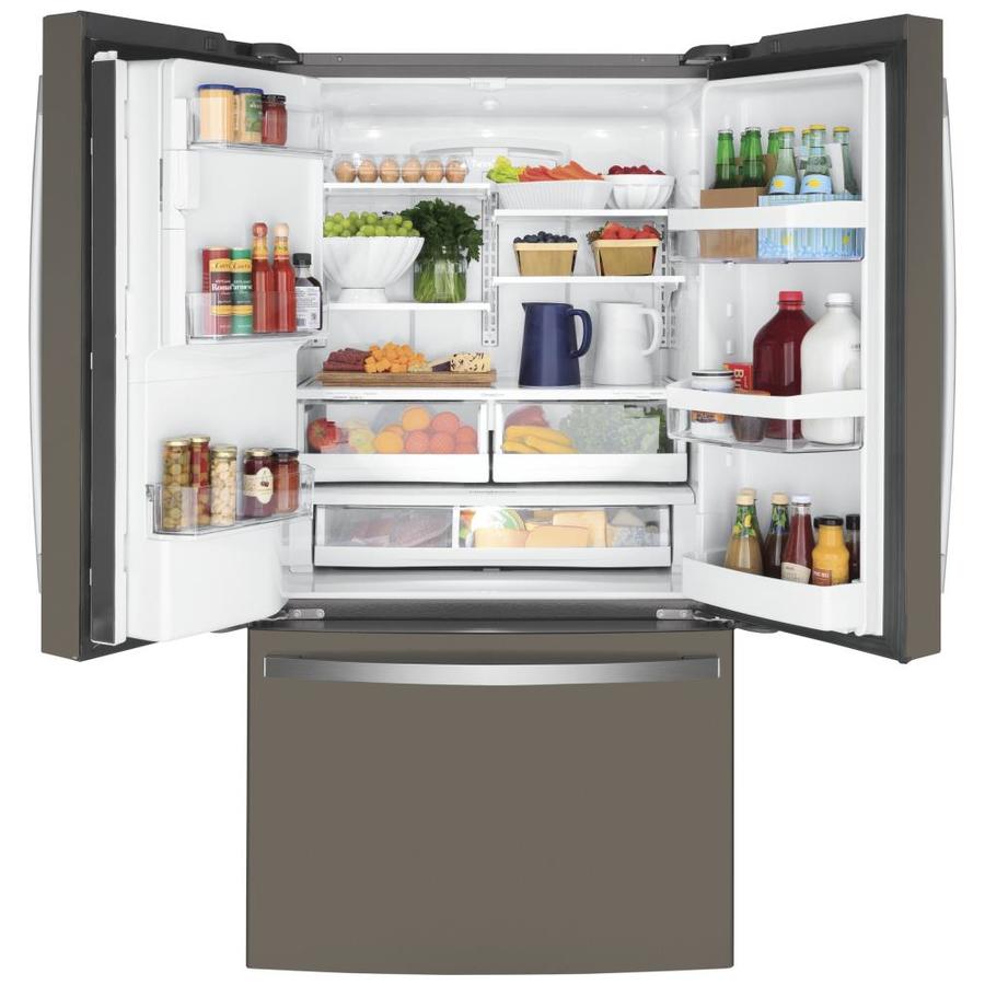 GE 22.2-cu ft Counter-Depth French Door Refrigerator with Ice Maker ...