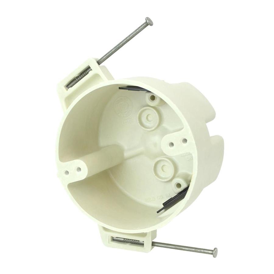 Allied Moulded Products OffWhite Fiberglass Interior New Work Standard Round Electrical Box at