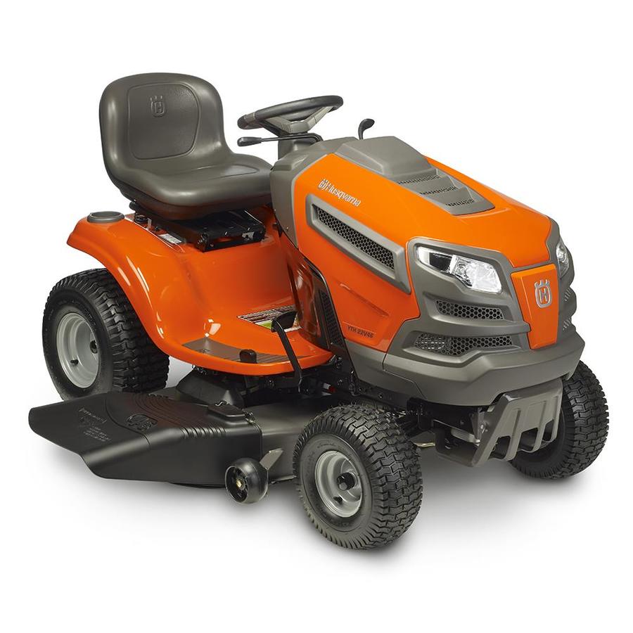 Husqvarna Yth22v46 22 Hp V Twin Hydrostatic 46 In Riding Lawn Mower With Mulching Capability Kit Sold Separately In The Gas Riding Lawn Mowers Department At Lowes Com