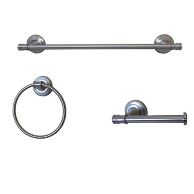 Arista 3 Piece Edgerton Satin Nickel Decorative Bathroom Hardware Arista 3 Piece Edgerton Satin Nickel