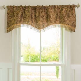 Style Selections Raja 16-in Mocha Polyester Rod Pocket Valance