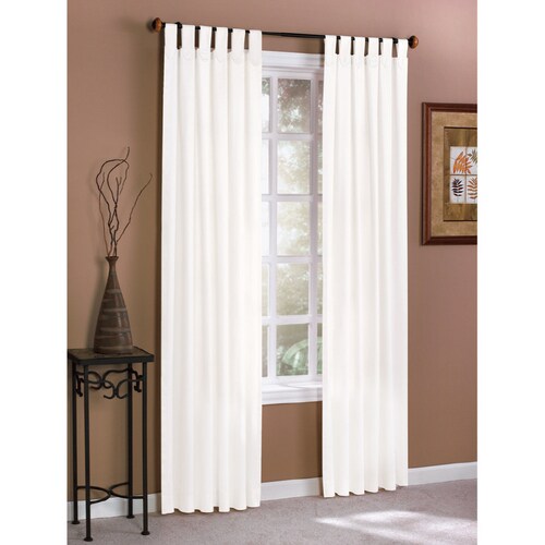 Style Selections Twill Solid 84in L Solid White Tab Top Curtain Panel