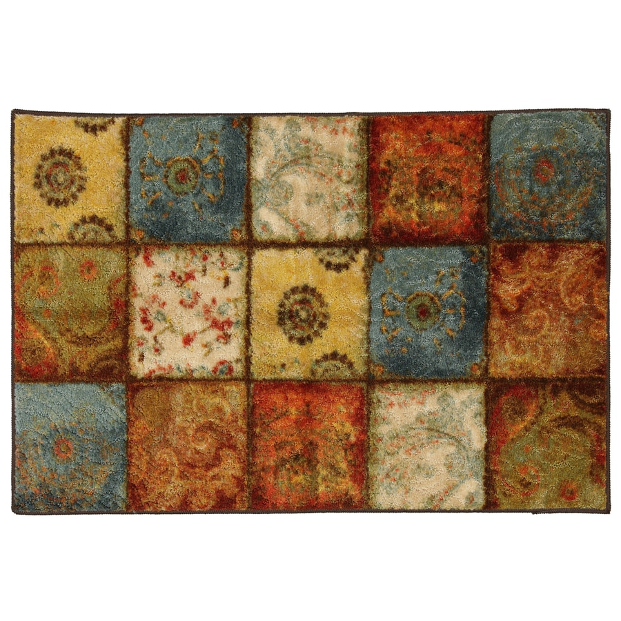 Mohawk Home 11493-416-20X34 Yellow Springs Patchwork Multi Multicolor Rectangular Indoor Machine-Made Throw Rug (Common: 2 x 3; Actual: 1.6666-ft W x 2.8333-ft L)