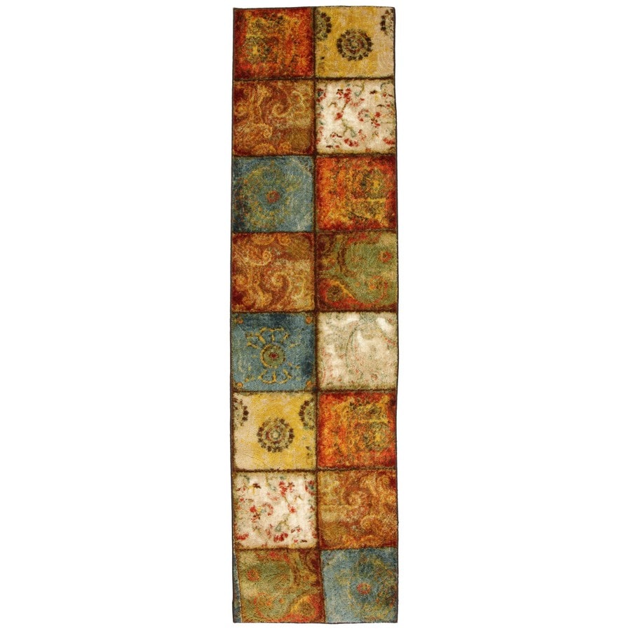 Mohawk Home 11493-416-24X96 Yellow Springs Patchwork Multi Multicolor Rectangular Indoor Machine-Made Mid-Century Modern Runner (Common: 2 x 8; Actual: 2-ft W x 8-ft L)