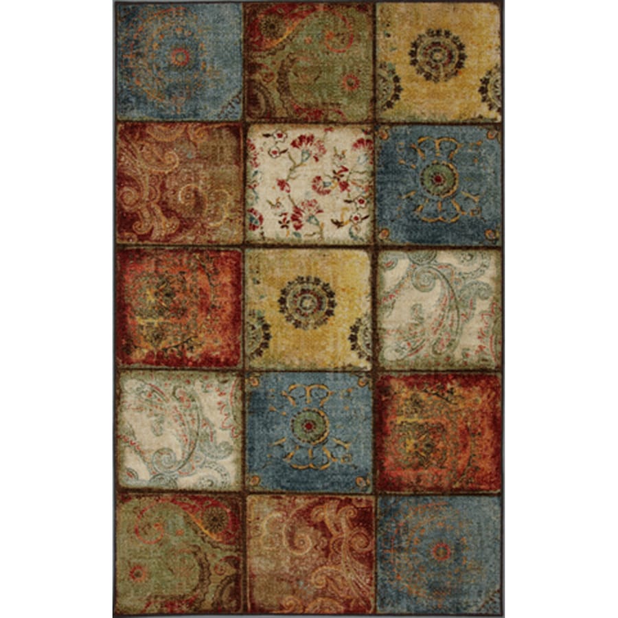 Mohawk Home 11493-416-60X96 Yellow Springs Patchwork Multi Multicolor Rectangular Indoor Machine-Made Area Rug (Common: 5 x 8; Actual: 5-ft W x 8-ft L)