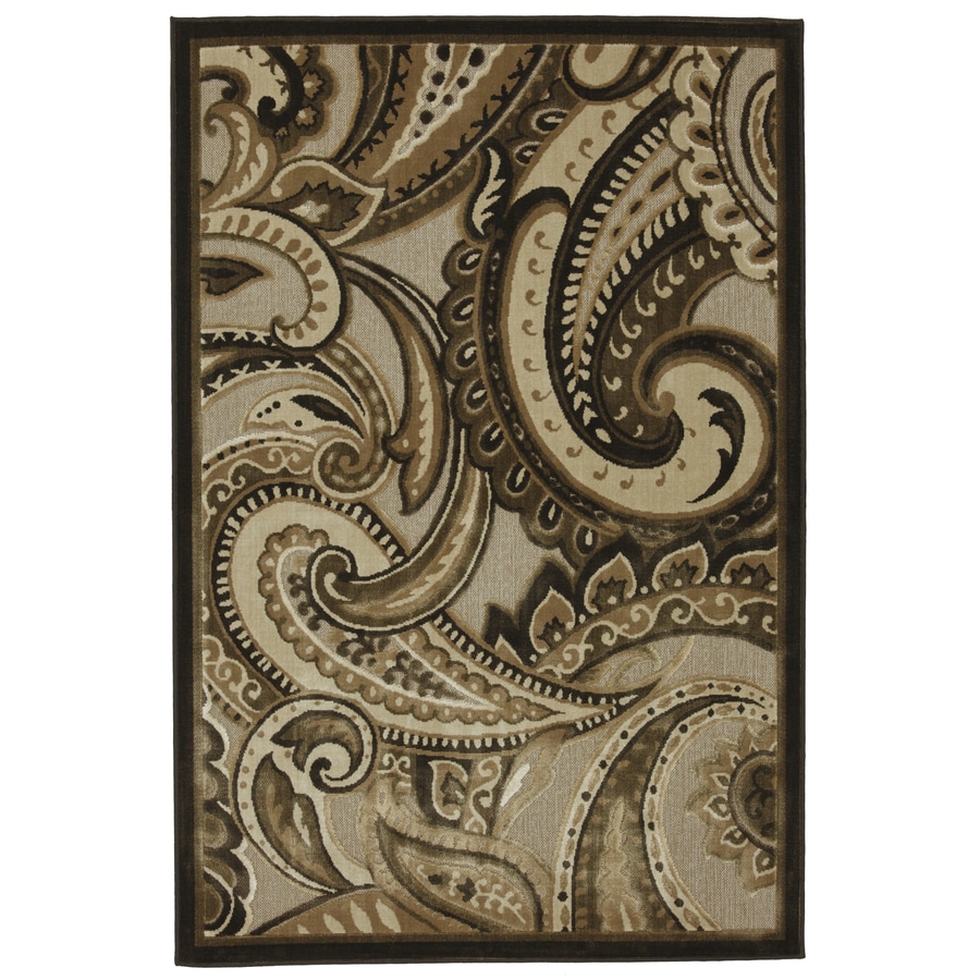 Mohawk Home Brown Paisley Natural Rectangular Indoor Mohawk Home Brown Paisley Natural Rectangular Indoor Woven Area Rug Common 8 X