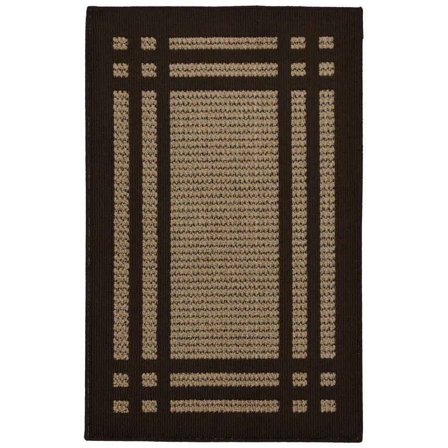 Mohawk Home Island Life 2 x 4 Brown Indoor Border Throw Rug in the Rugs