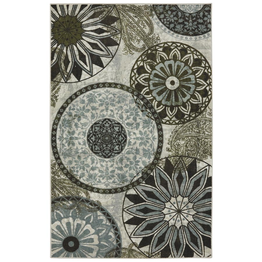 Mohawk Home Inspired India Cream Rectangular Indoor Tufted Area Mohawk Home Inspired India Cream Rectangular Indoor Tufted Area Rug Common 8 X 10