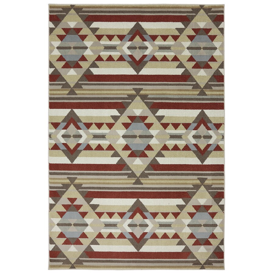 Mohawk Home Diamond Canyon 8 x 10 Cream/Red Area Rug at