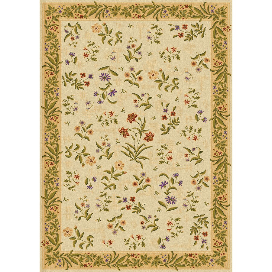 Mohawk Home Summer Flowers Beige Rectangular Indoor Tufted Throw Rug
