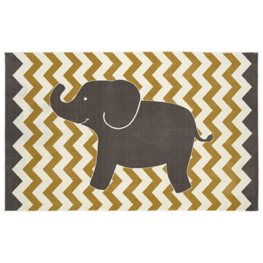 Mohawk Home Lucky Elephant Yellow Indoor Inspirational Mohawk Home Lucky Elephant Yellow Indoor Inspirational Area Rug Common 5 X 8
