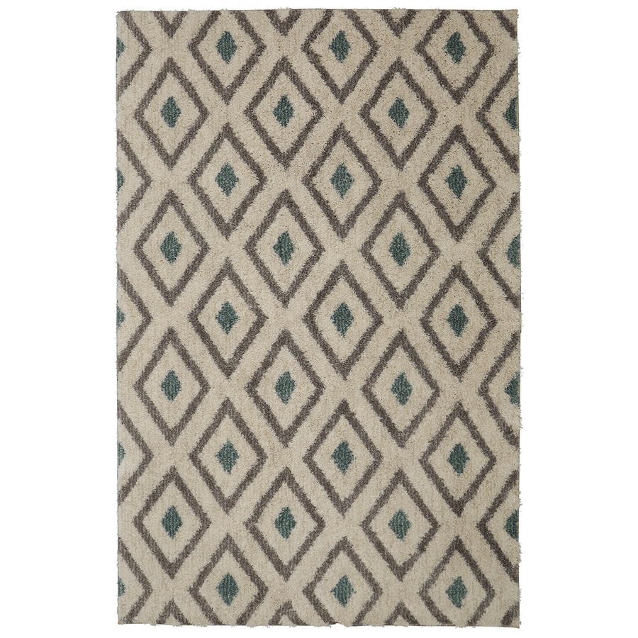 Mohawk Home 90683-54007-60X96 Tribal Diamond Green Beige Rectangular Indoor Machine-Made Area Rug (Common: 5 x 8; Actual: 5-ft W x 8-ft L)