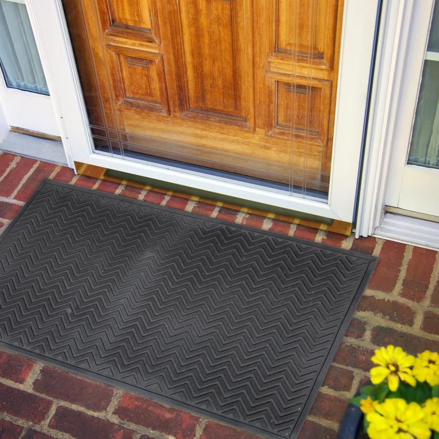 Mohawk Home Chevrons Matrix Black Rectangular Outdoor Door Mat (Common ...