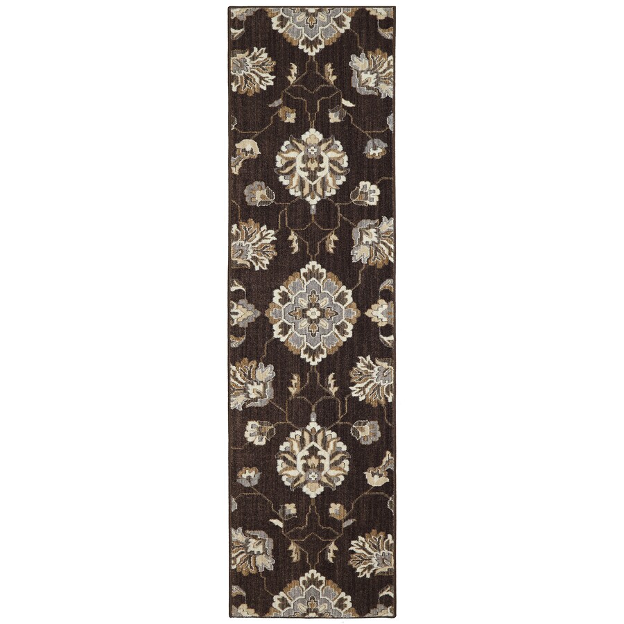 Shop allen + roth Telgany Brown Rectangular Indoor Woven Runner