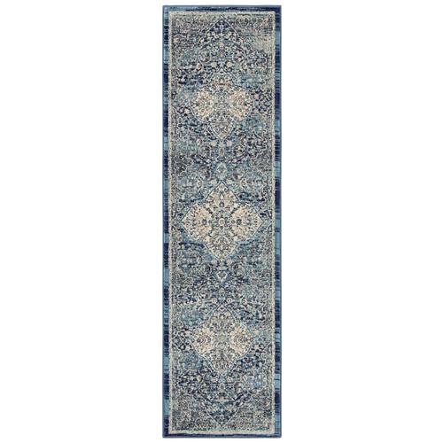 Mohawk Home Madigan Blue Indoor Oriental Runner (Common: 2 x 8; Actual ...