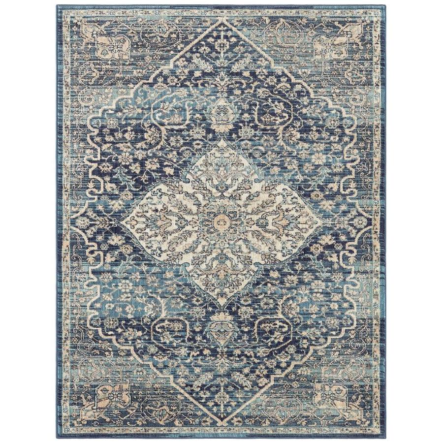 Shop Mohawk Home Madigan Blue Indoor Oriental Area Rug Common 8 X