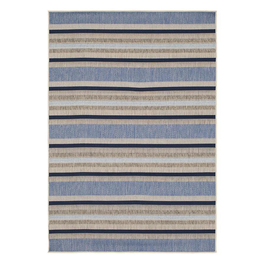 allen + roth 91362-E298-63X90 Outdoor Blue Rectangular Indoor/Outdoor Machine-Made Area Rug (Common: 5 x 8; Actual: 8-ft W x 5-ft L)