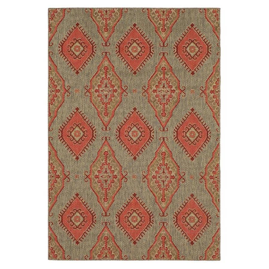 allen + roth 91364-E302-96X120 Outdoor Red Rectangular Indoor/Outdoor Machine-Made Area Rug (Common: 8 x 10; Actual: 10-ft W x 8-ft L)