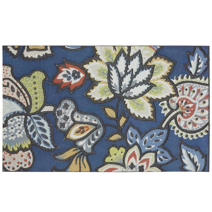 Mohawk Home Mohawk Doorscapes Mat Mandy Jacobean Blue 1ft 6inx2ft 6