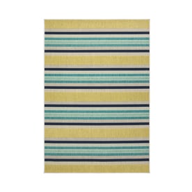 allen + roth Outdoor Collection Teal Indoor/Outdoor Bohemian/Eclectic Area Rug (Common: 5 x 8; Actual: 7.5-ft W x 5.3-ft L)