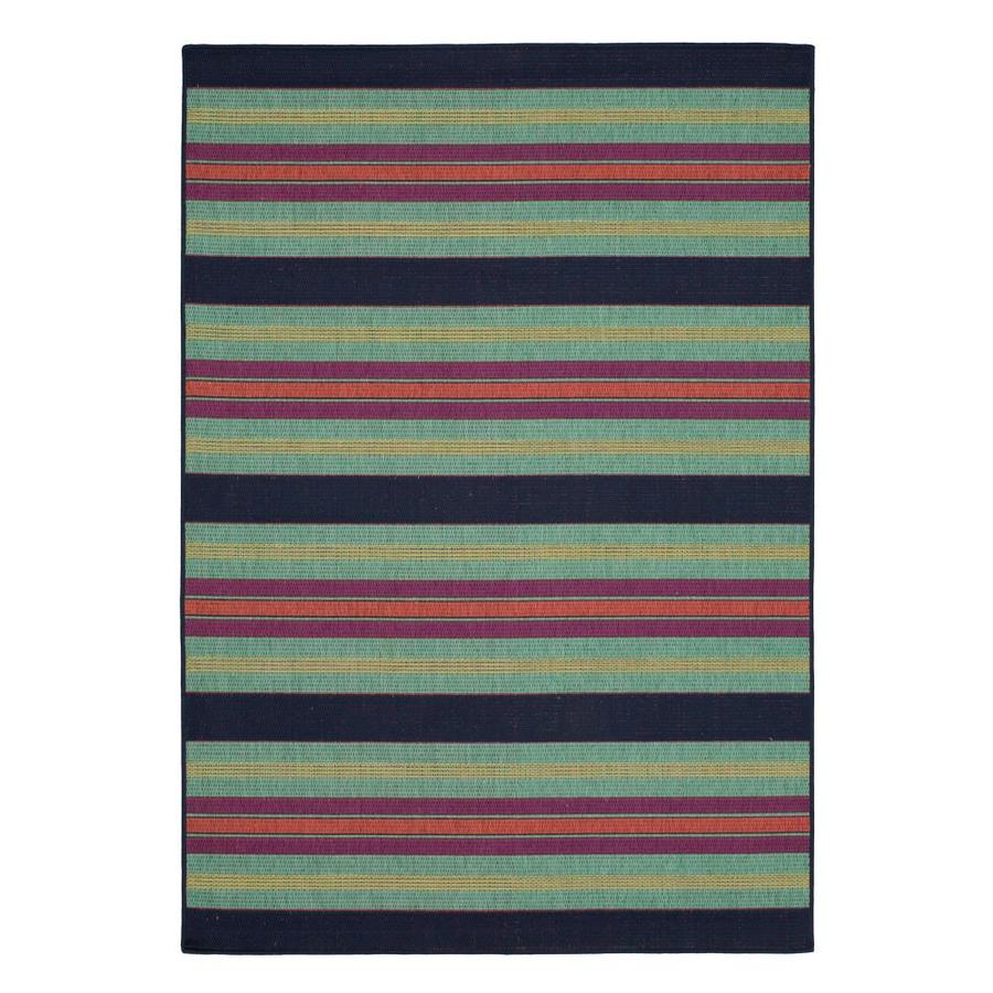 allen + roth Outdoor Collection 5 x 8 Pink Indoor/Outdoor Stripe ...