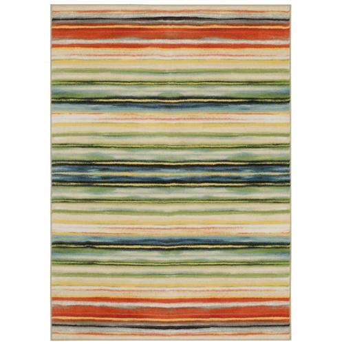 Mohawk Home Print Promo 5 x 7 Multi Indoor Stripe Bohemian/Eclectic