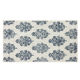 allen + roth Paula 2 x 4 Blue Indoor Geometric Mid-Century Modern Throw Rug