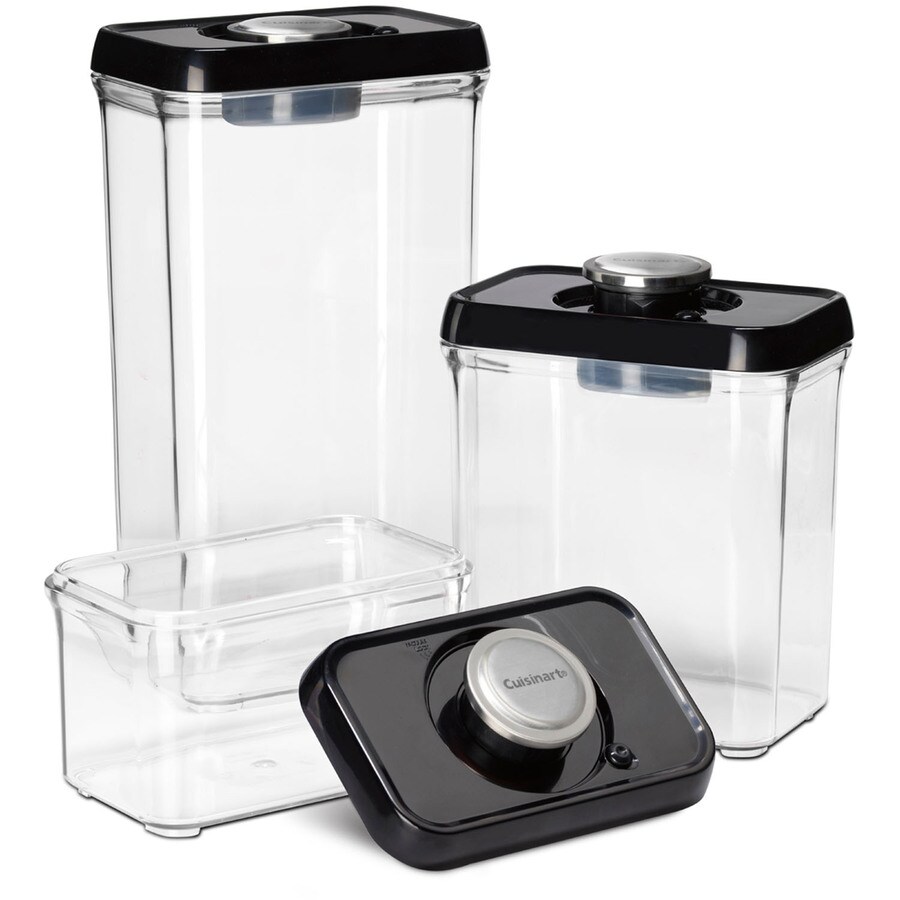 Cuisinart 3 Piece Multisize Plastic Food Storage Container At