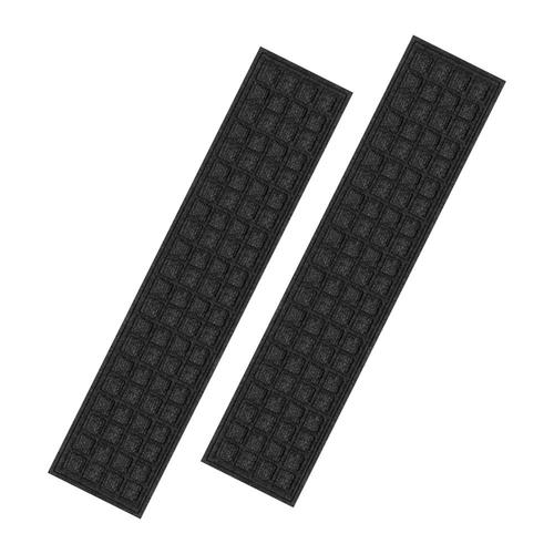 Blue Hawk Black Rectangular Outdoor Stair Tread Mat in the Mats