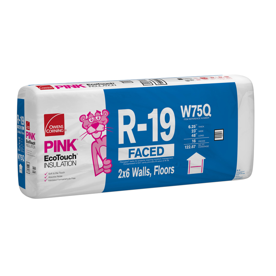 Owens Corning R 19 Wall 122 67 Sq Ft Faced Fiberglass Batt Insulation 23 In W X 48 In L 16 Pack In The Batt Insulation Department At Lowes Com