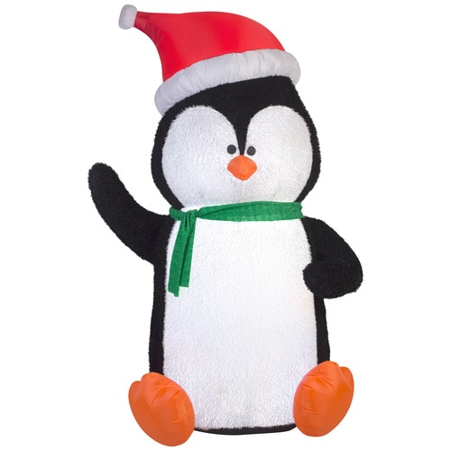 Holiday Living 8.49-ft Lighted Penguin Christmas Inflatable in the ...