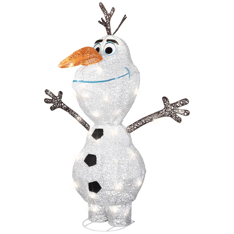 Gemmy 4in Olaf The Snowman Sculpture with White LED Lights in the