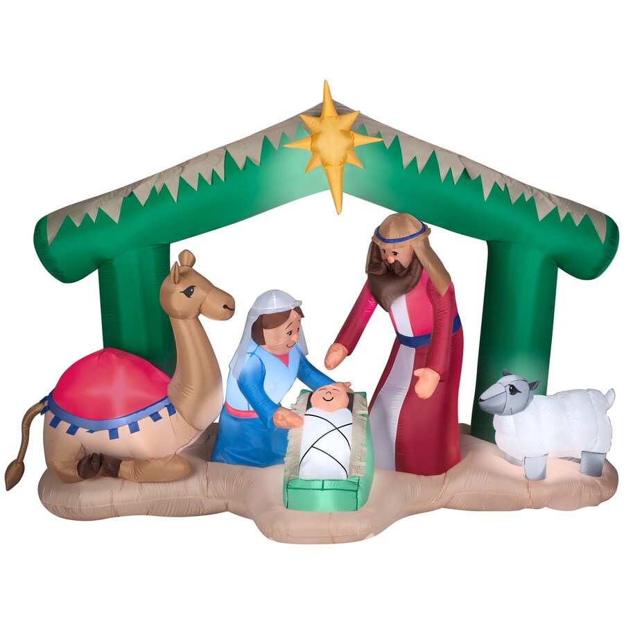 Shop Holiday Living 5.51ft x 3.6089ft Lighted Nativity Christmas