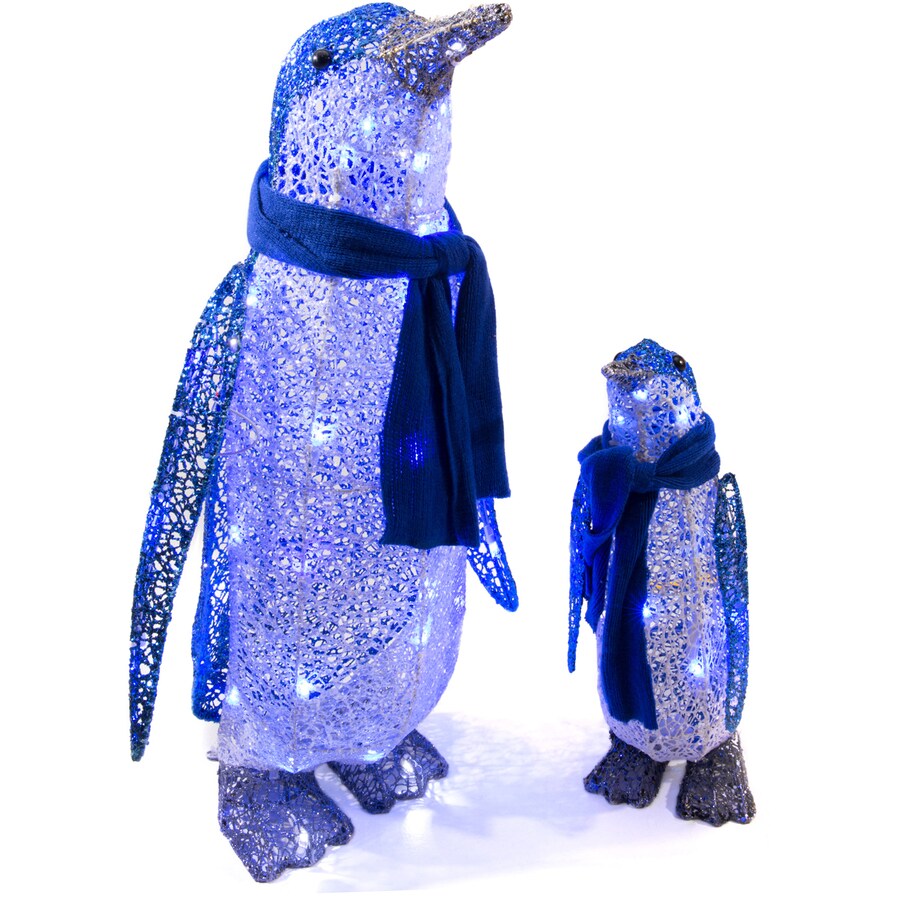 Christmas Penguin light blue patterned tights for all women
